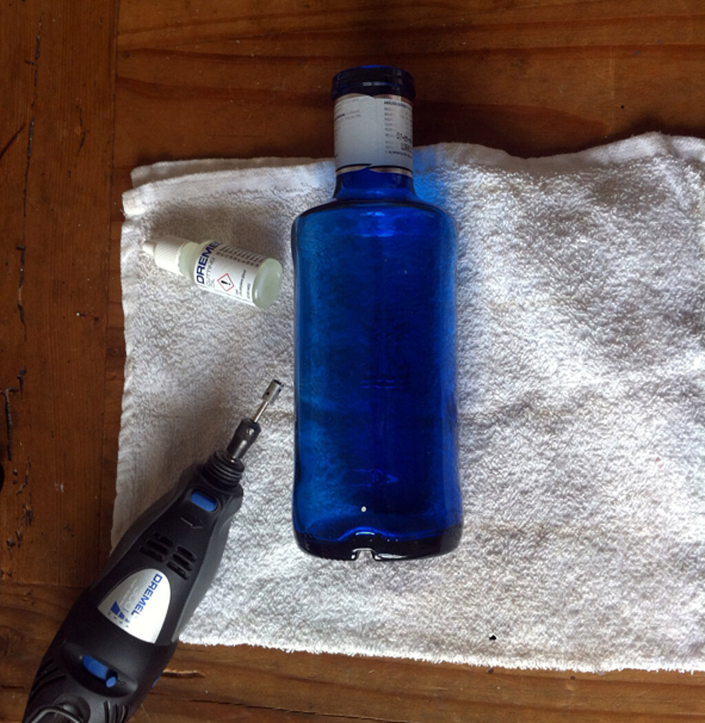 DIY Lampe: Loch anzeichnen