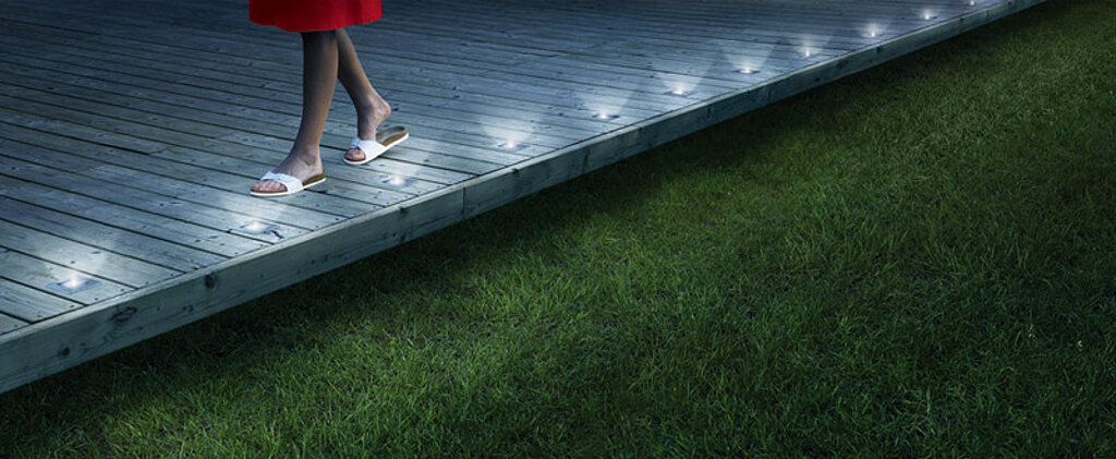 Stufen auf Terrasse beleuchten
