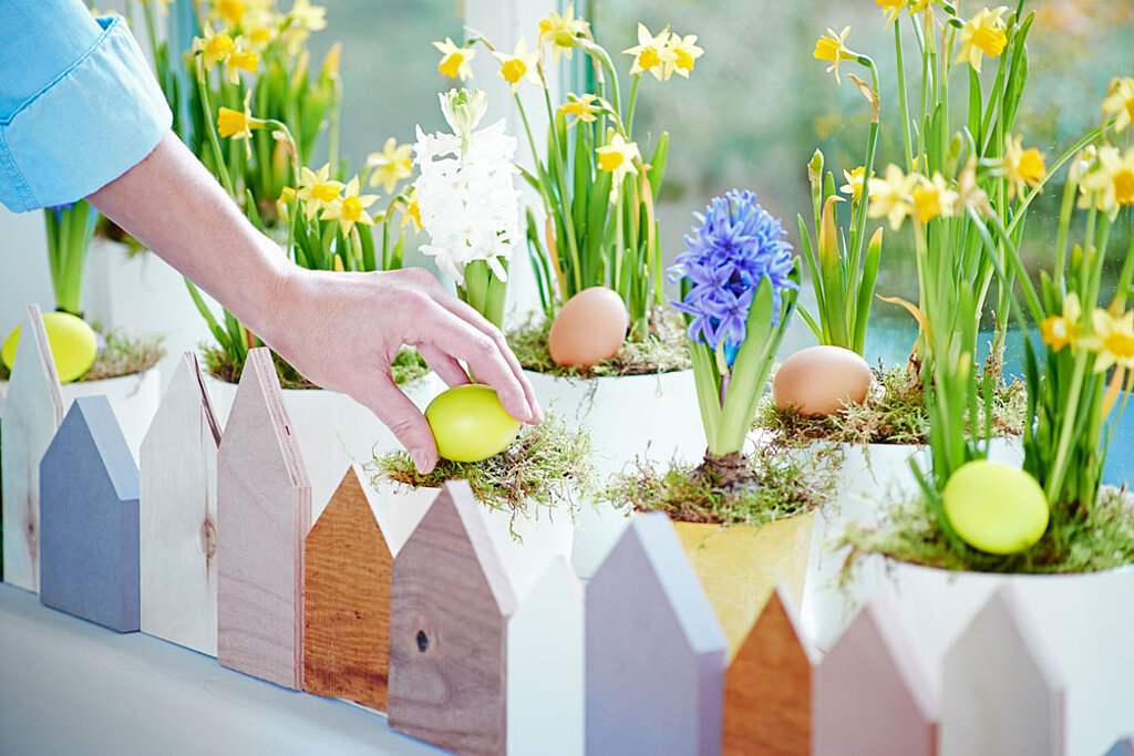 Selbstgebaute Osterdeko fürs Fensterbrett