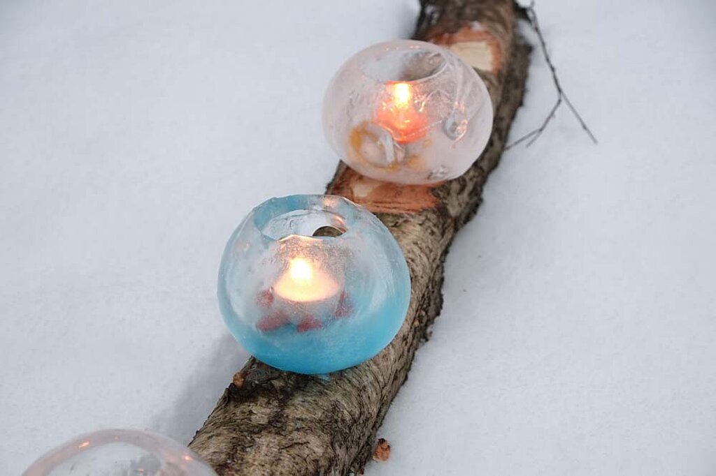 Eislaterne Schnee Licht Kerze