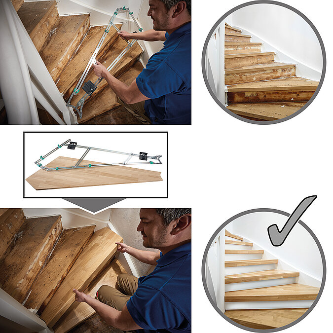 Treppe mit Hilfe von Treppenlehre renovieren