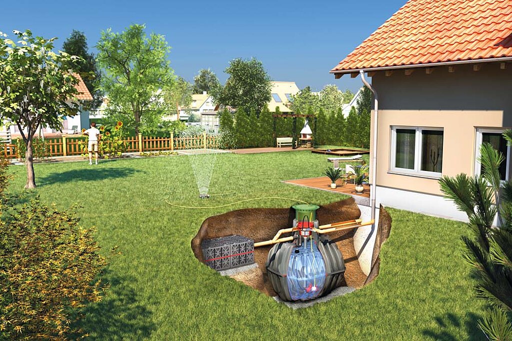 Regenwasser Erdtank