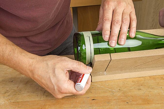 Glasflasche schneiden Windlicht Lampe Leuchte