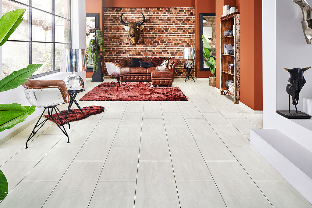 Laminatboden in Fliesenoptik