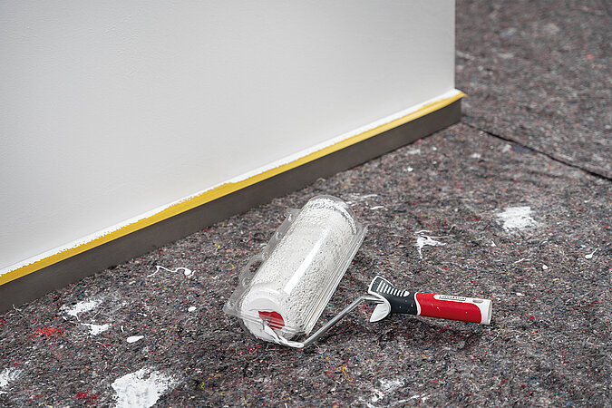 Farbrolle beim Streiche luftdicht verpacken