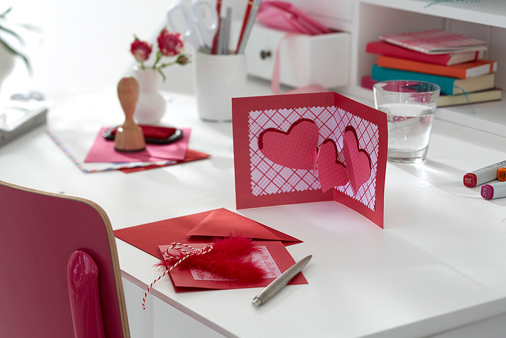 Karten zum Valentinstag basteln 