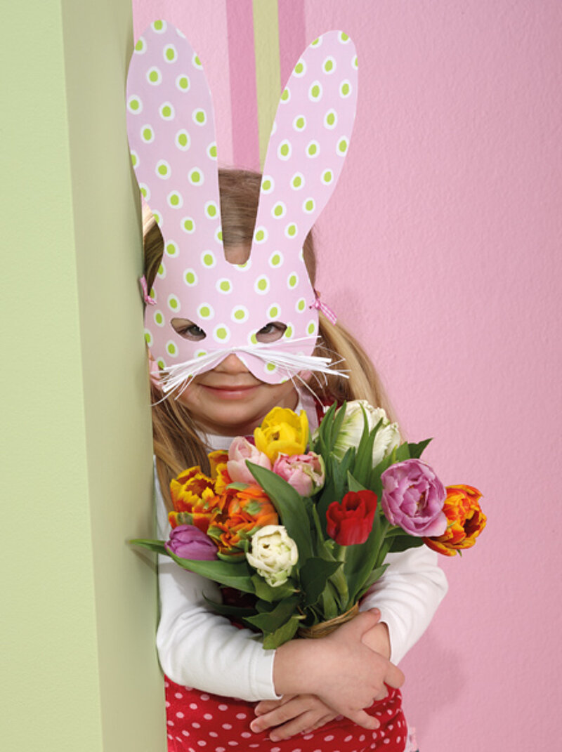 Bastelvorlage Hasenmaske für Kinder