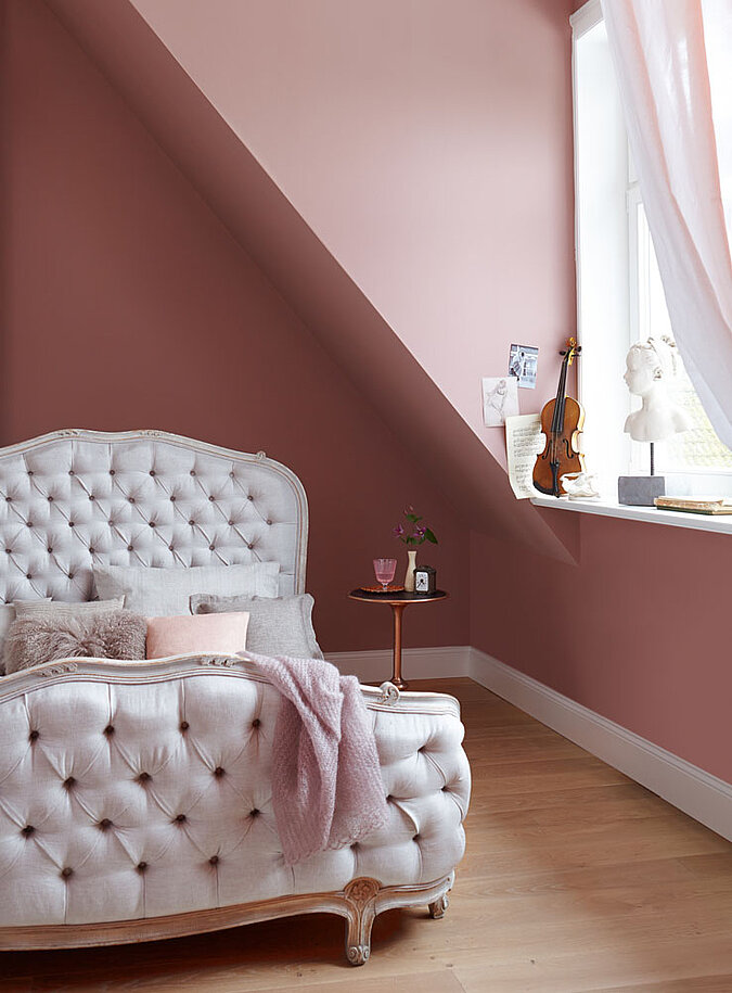 Schlafzimmer rosa Tapete