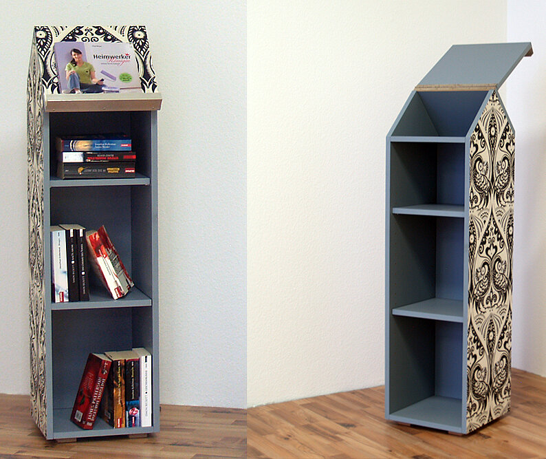 Tapeziertes Bücherregal gestalten