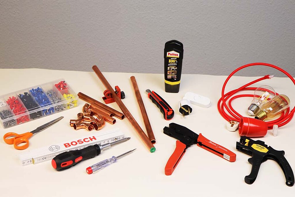 Kupferleuchte Tischleuchte Material