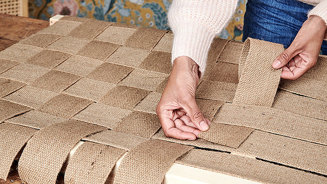 Kopfteil für´s Bett aus Jute 