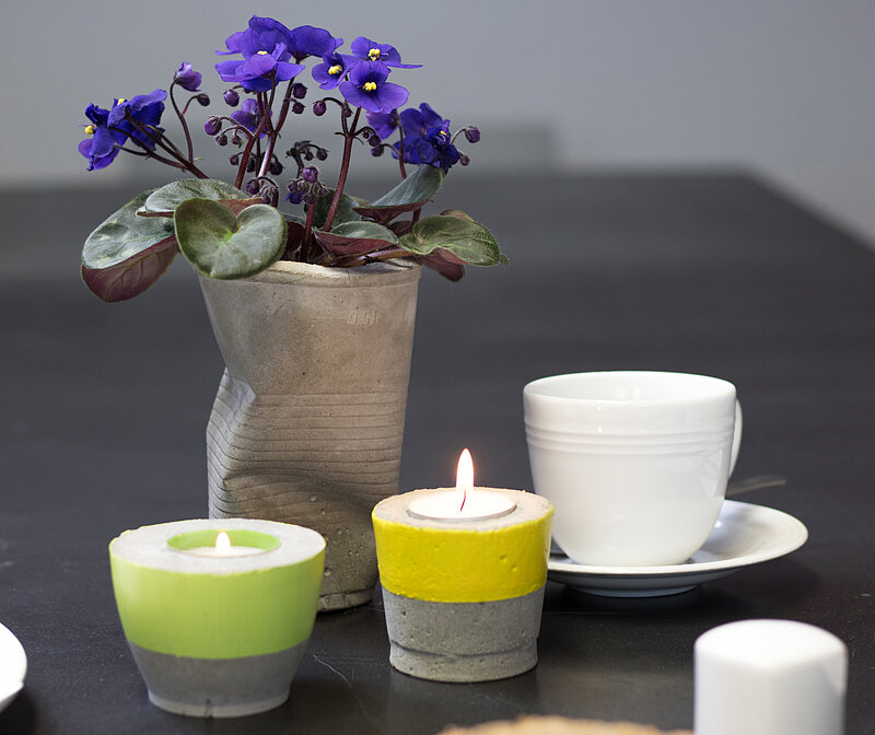 Kleine Design-Objekte aus Beton