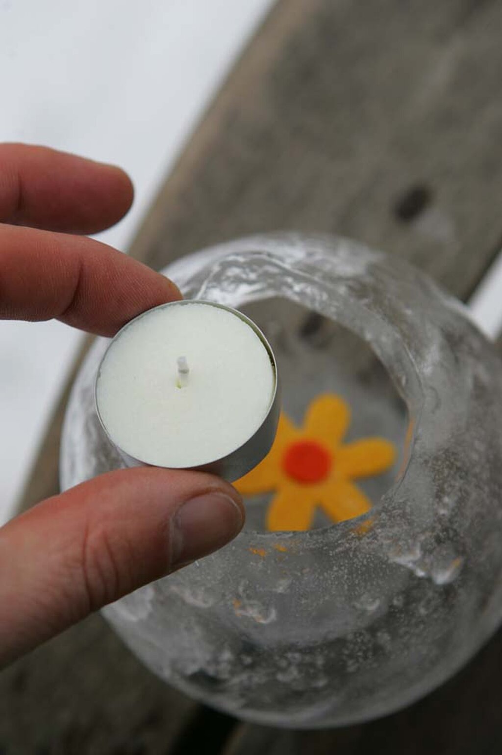 Eislaterne Schnee Licht Kerze Teelicht