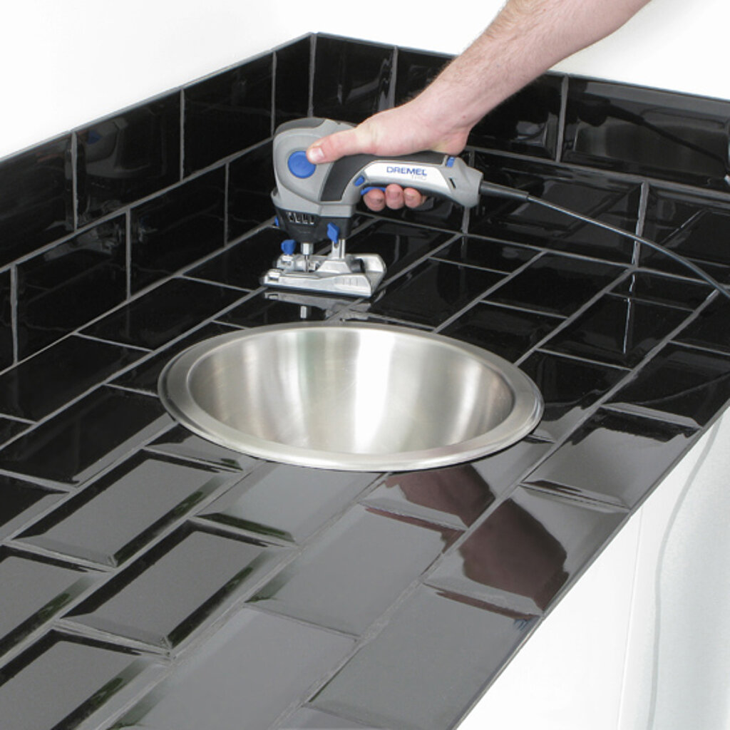 Waschbecken Spüle einbauen fräsen