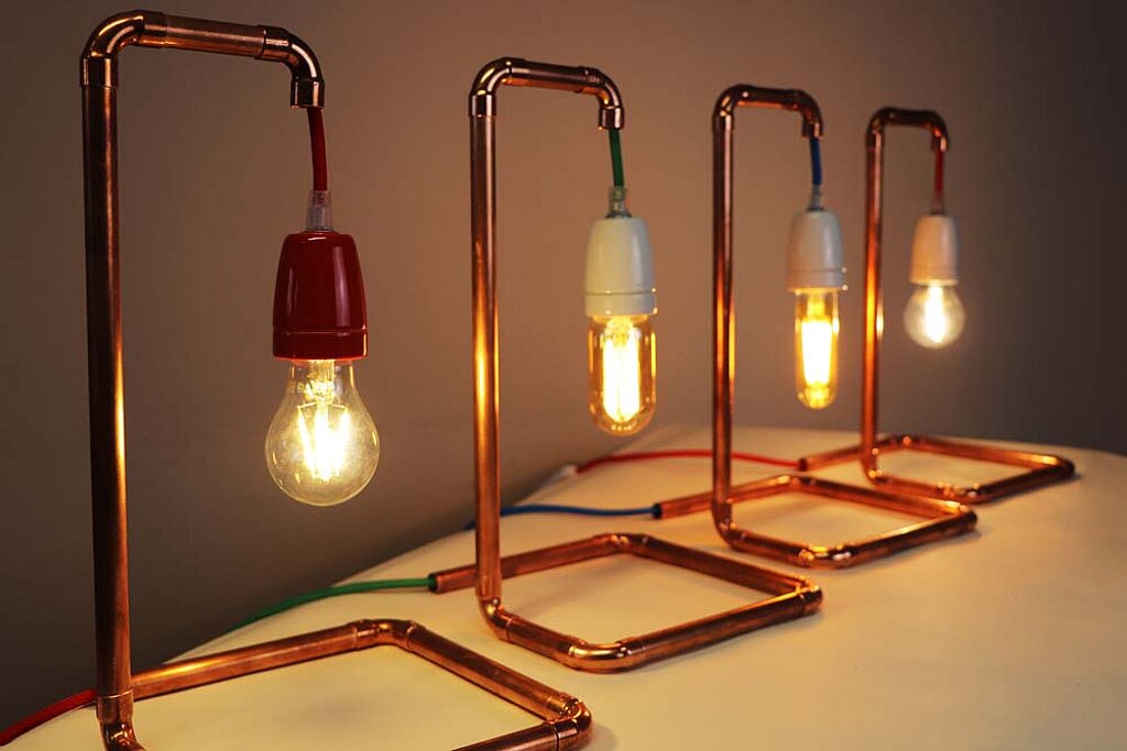 Tischleuchte Lampe Kupfer Retro