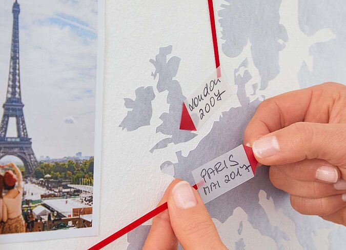 Weltkarte Wandgestaltung Urlaub Fotos