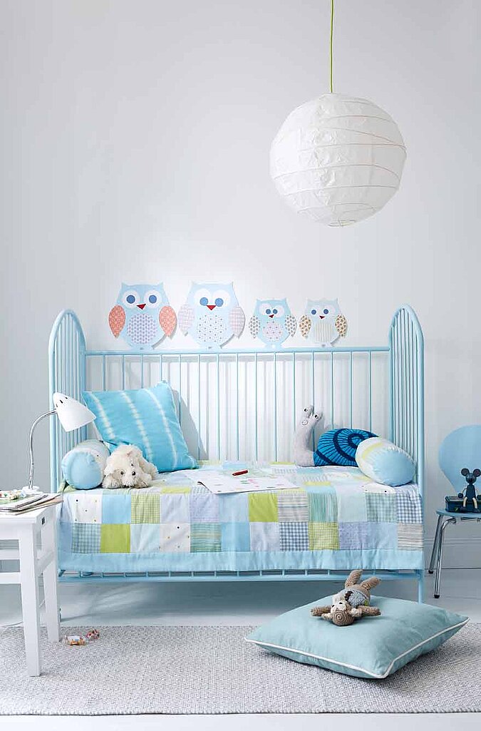 Eulenmotive an der Wand im Kinderzimmer basteln