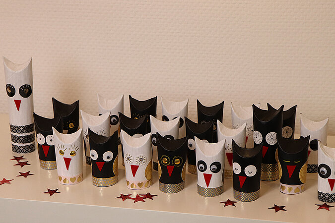 Adventskalender aus Klopapierrollen
