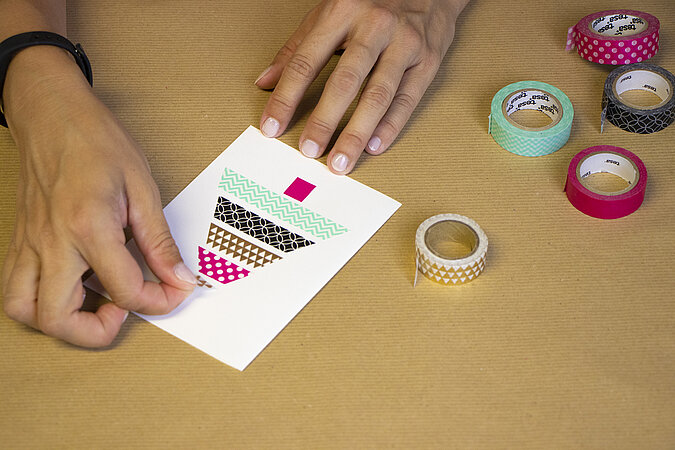 Weihnachtskarten mit Washi-Tape basteln