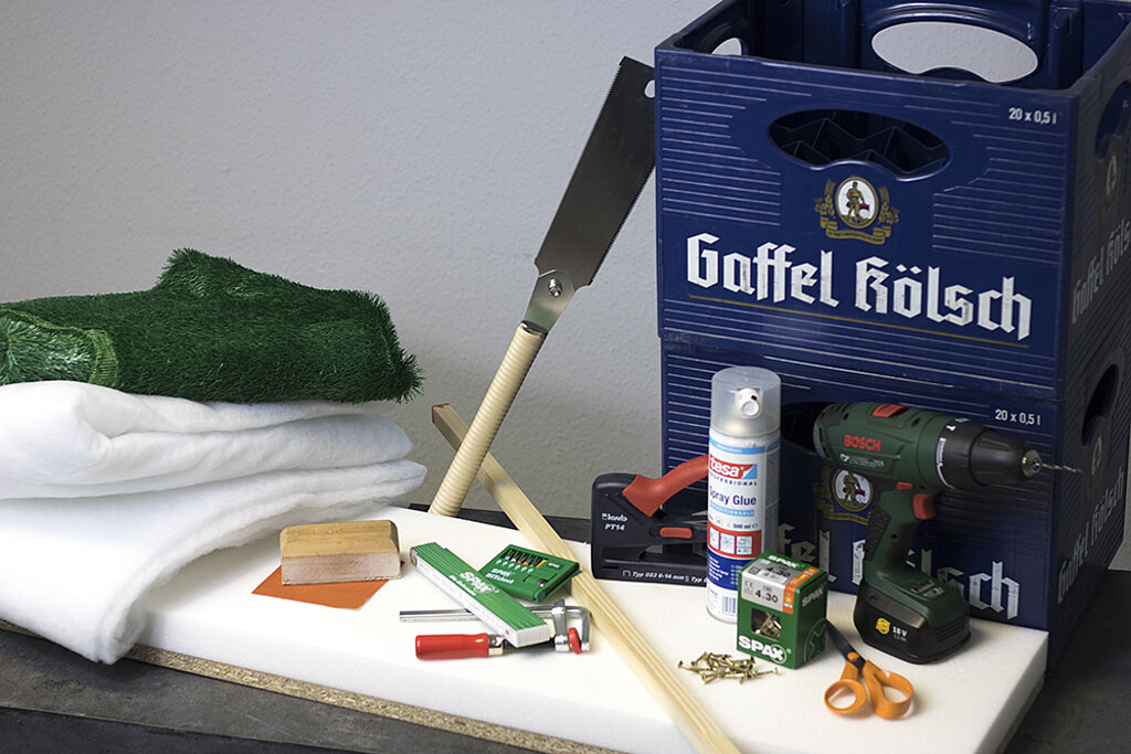 Materialien für Bierkisten-Sitzbank