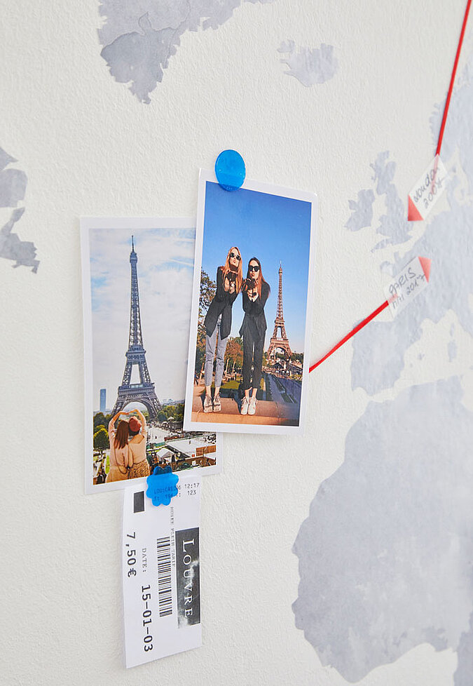 Weltkarte Wandgestaltung Urlaub Fotos