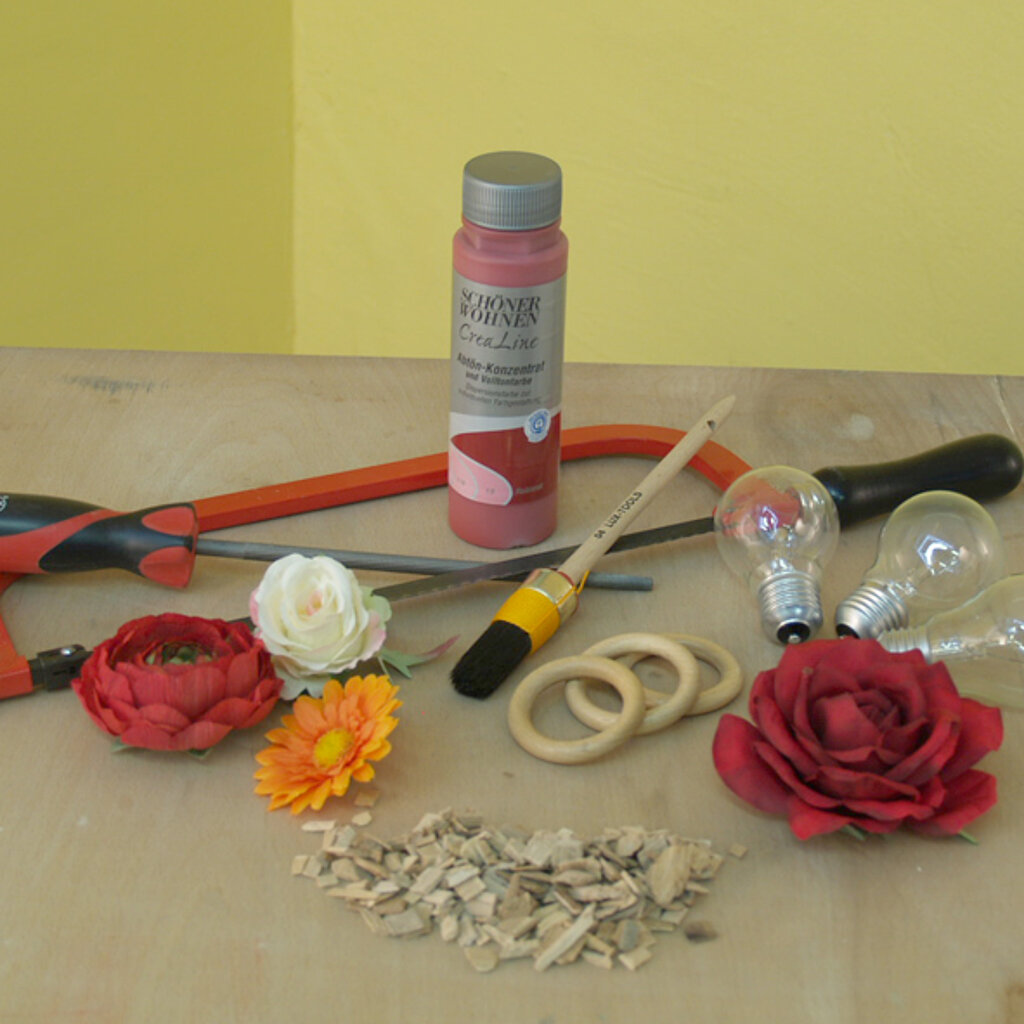 Materialien für Glühbirnenvase