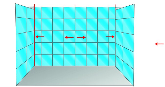  Fliesen an die Wand kleben Verlegeplan mit symmetrischer Aufteilung der Wandfliesen für ein gleichmäßiges Fugenbild