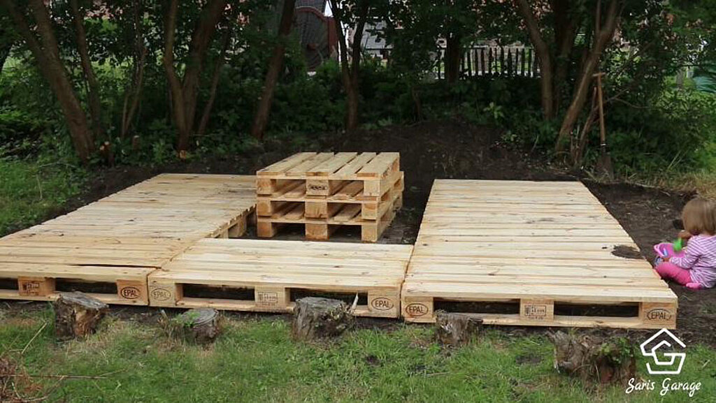 Paletten Boden auslegen