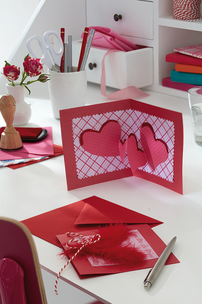 Karten zum Valentinstag basteln 